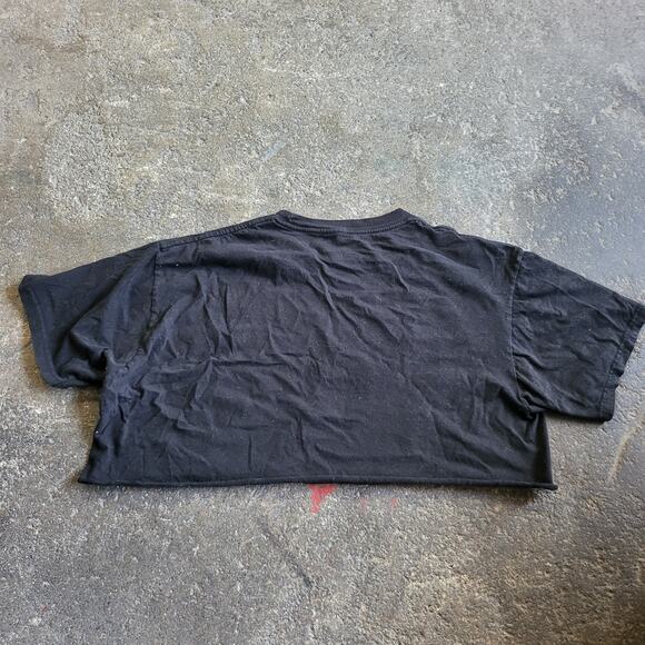 Cobra Kai Cropped T Shirt Size L Black Snake Summer Y2K Beach Gym Workout - Picture 4 of 9